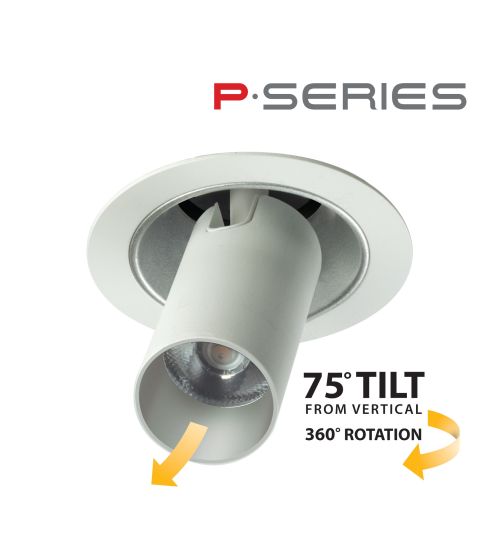 2.5" Recessed LED Adjustable Pull Down, Round Flanged, 550lm (7W)