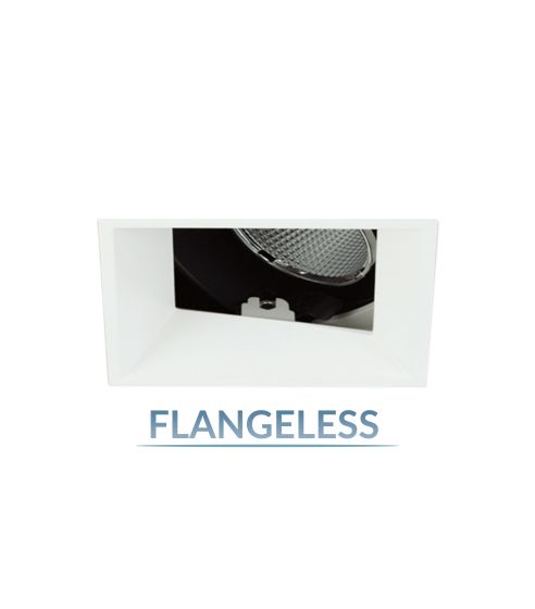 2.5" Recessed LED Square Flangeless 40° Adjustable Accent, 1000LM - 2400LM (15W-30W)