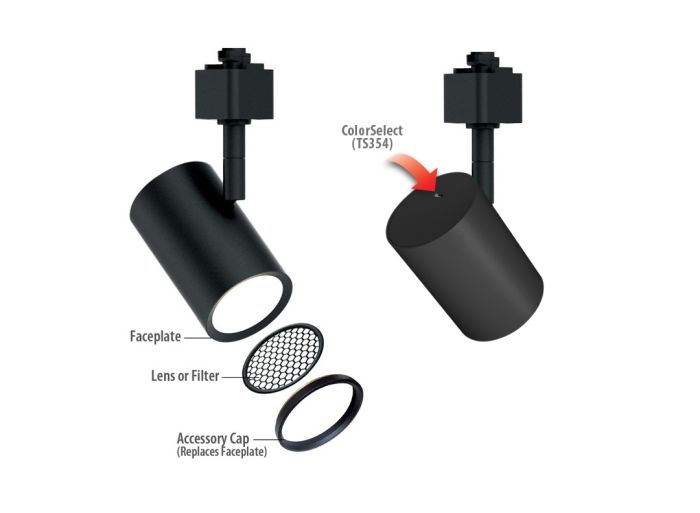 Cylo Swivel Cylinder LED Track Head 1400lm (18W)