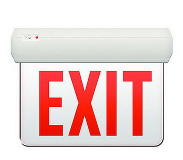 Transparent Surface Exit Sign w/ Battery