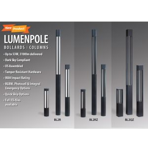 LumenPole Bollards & Columns - 31", 40", 59", 78", 98", and 118" Height, 500LM - 3100LM (8W-53W)