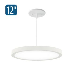 12" LumenPad Round LED Downlight Pendant Mount 2000LM (22W)
