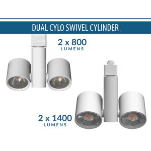 Cylo Swivel Cylinder Dual Head LED Track Head 