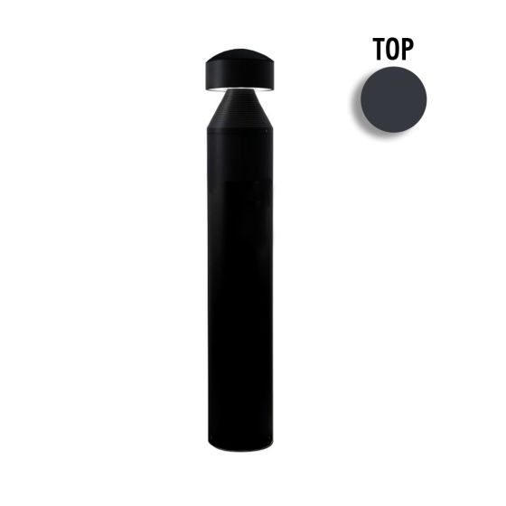 7" LED Round Bollard - Pyramid (Round Top)