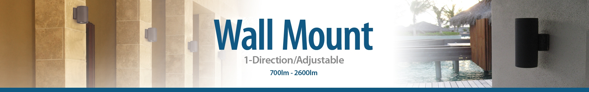 6" Round 2-Direction Wall Mount (IP65) - 2 x 1000lm-2600lm